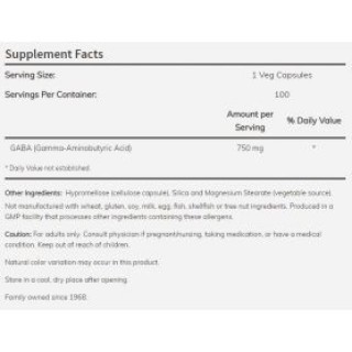 NOW Foods - GABA 750mg 100 caps Now foods